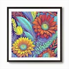 Colorful Flowers Art Print