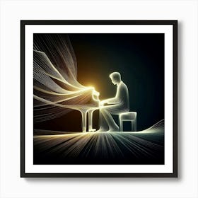 The pianist's silhouette Art Print