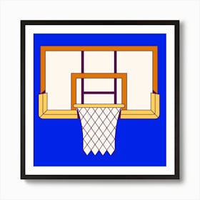 Kids Bedroom Retro Basketball Hoop Art Print