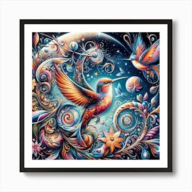 Hummingbird Painting Art Print