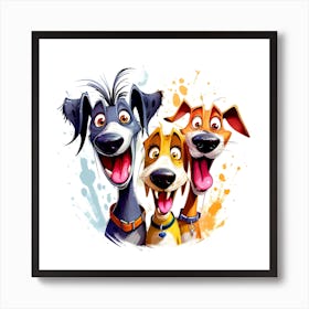 Happy dogs Art Print