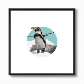 Humboldt Penguin Collage Square Art Print