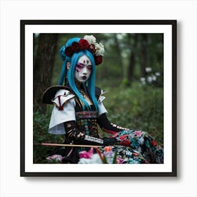 Fantasy art, grimms inspired, lady, “”, low-tech, glimmer, multicolored cyberpunks, kinetics photography, death Alice in Wonderland, geisha flowers, death manga, music samurai, 2 Art Print