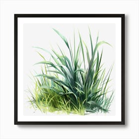 Watercolor-Spring-Grass-Clipart.22 Art Print