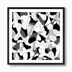 Abstract Black And White Pattern 10 Art Print