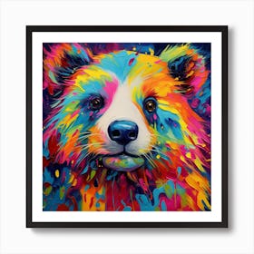 Rainbow Racoon Art Print