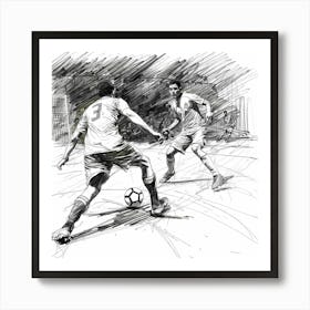 Soccer Players In Action 1 Art Print