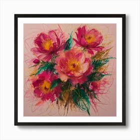 Pink Peonies 1 Art Print