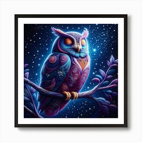 Psychedelic Owl Art Print