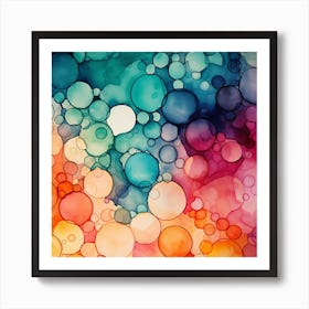 Watercolor Bubbles 1 Art Print