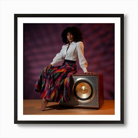 A Photo Of A Beautiful Brown Skinned Woman Art Print