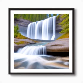 Waterfall In The Forest 17 Art Print