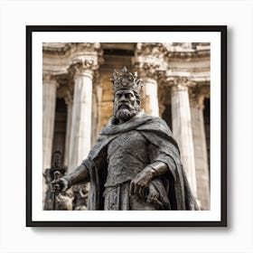 731457 Bronze Statue Of A King, With Regal Attire, A Crow Xl 1024 V1 0 Art Print