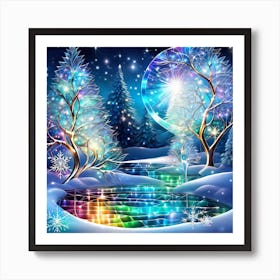 Christmas Tree In The Snow 3 Art Print