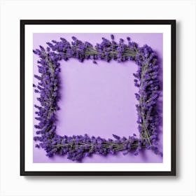 Lavender Flower Frame 3 Art Print