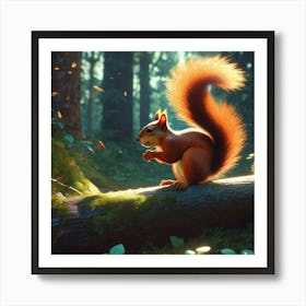 Red Squirrel In The Forest 69 Poster