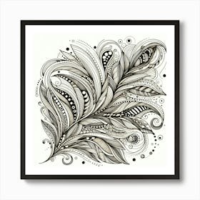 Feathers In Black And White Art Print