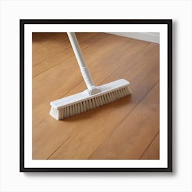 Broom On Wood Floor 1 Art Print