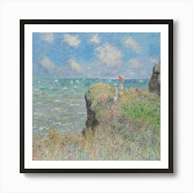 Cliff Walk At Pourville (1882) Art Print