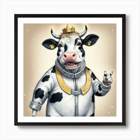 Cow In A Crown Art Print