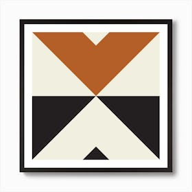 Split X Rust Square Art Print