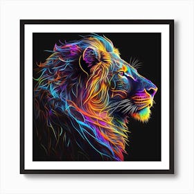 Colorful Lion Art Print