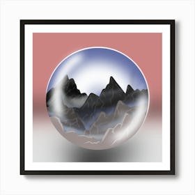 Mountain Sphere Art Print