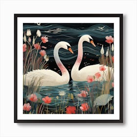 Bird In Nature Swan 2 Art Print