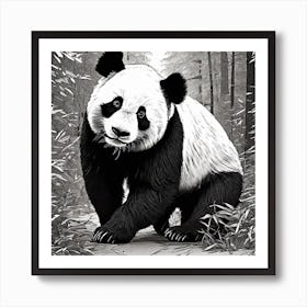 Panda Bear In The Forest Art Print