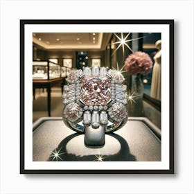 Pink Diamond Ring Art Print