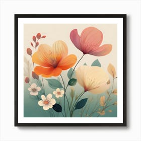 Pastel flowers Art Print