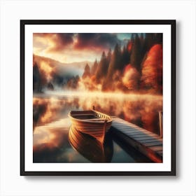A Boat on a Lake 3 Art Print