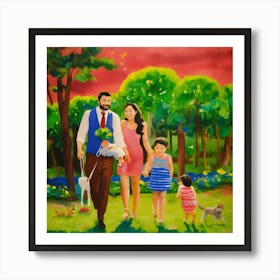 Happy Family father day (2) Art Print