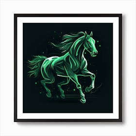 Green Horse 2 Art Print