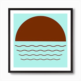 Sunset On The Water - Midcentury Art Print