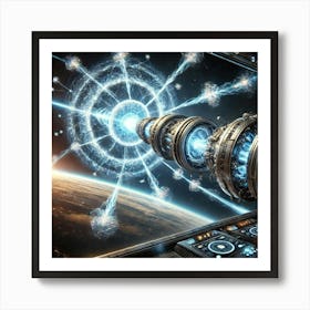 A High Tech, Sci Fi Depiction Of A Massive Orbital Art Print