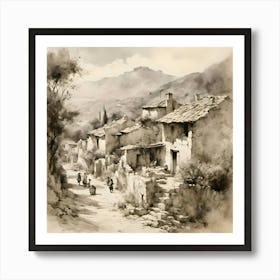 Village In The Mountains 4 Art Print