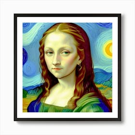 Fresh Beauty A Young Mona Lisa in Portrait Art Print