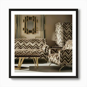 Chevron Living Room Art Print