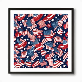 Patriotic Flags 1 Art Print