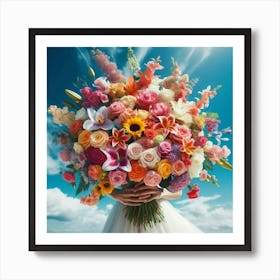 Large Bouquet Of Flowers Art Print