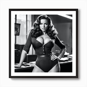 Sexy Woman In Office Art Print