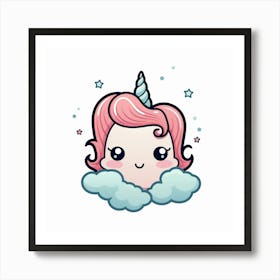 Unicorn Kawaii Art Print