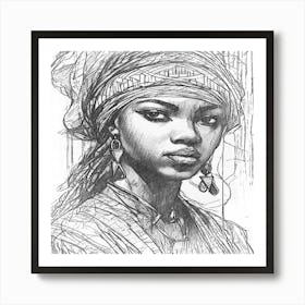 Portrait Of African Woman Art Print