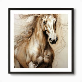 Golden Horse Art Print