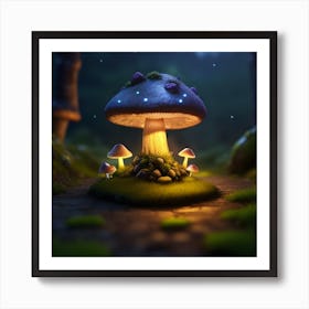 Glowing Mushrooms 1 Art Print