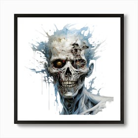 Zombie Skull Art Print