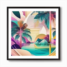 Tropical Landscape Art Print