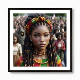 African Woman With Dreadlocks 1 Art Print