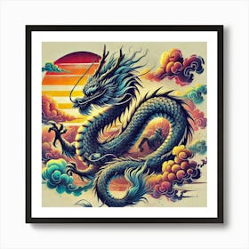 Dragon In The Sky Art Print